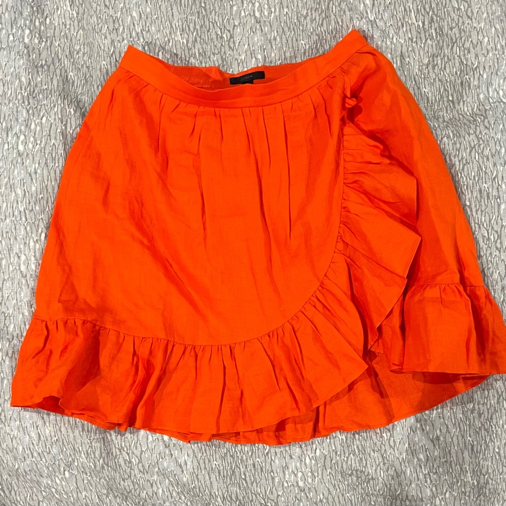 J. Crew Asymmetrical Orange Skirt